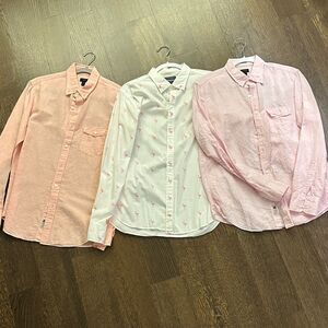 3 Men’s Slim Fit Button Down Shirts Bundle - 2 J Crew + Bonobos Flamingo Medium